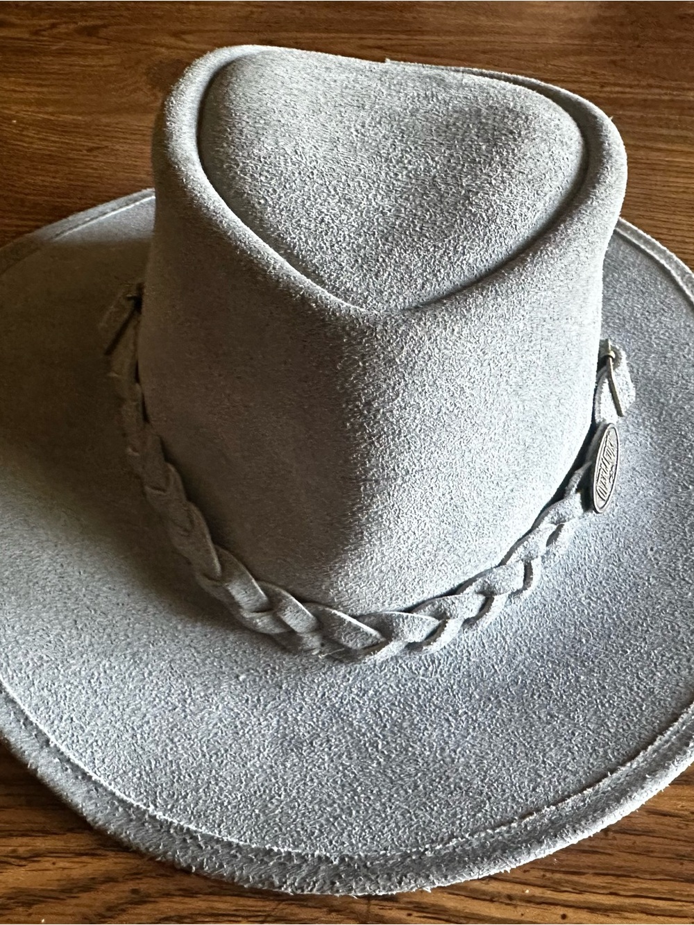 🤠 Overlander Jimy Black Gray Leather Hat S Western Cowboy Fedora